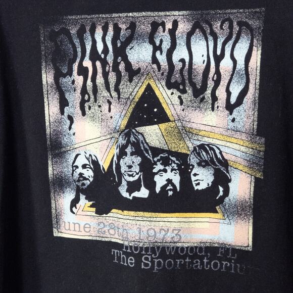 Goodie Two Sleeves Pink Floyd Cropped Band Tee Black S/M Grunge - Picture 4 of 4